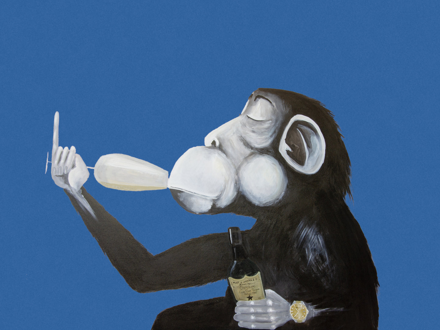 Champagne monkey - dark blue